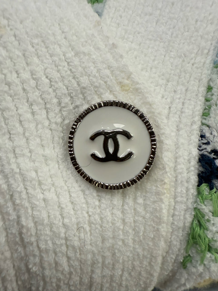 Chanel 24P Multi Color CC Logo Cardi Cardigan Size 34