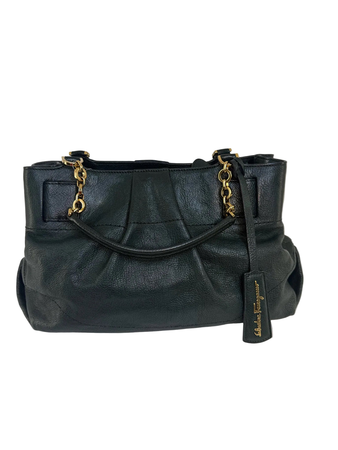 Salvatore Ferragamo Florence Double Handle w Crossbody Strap Designer Bag