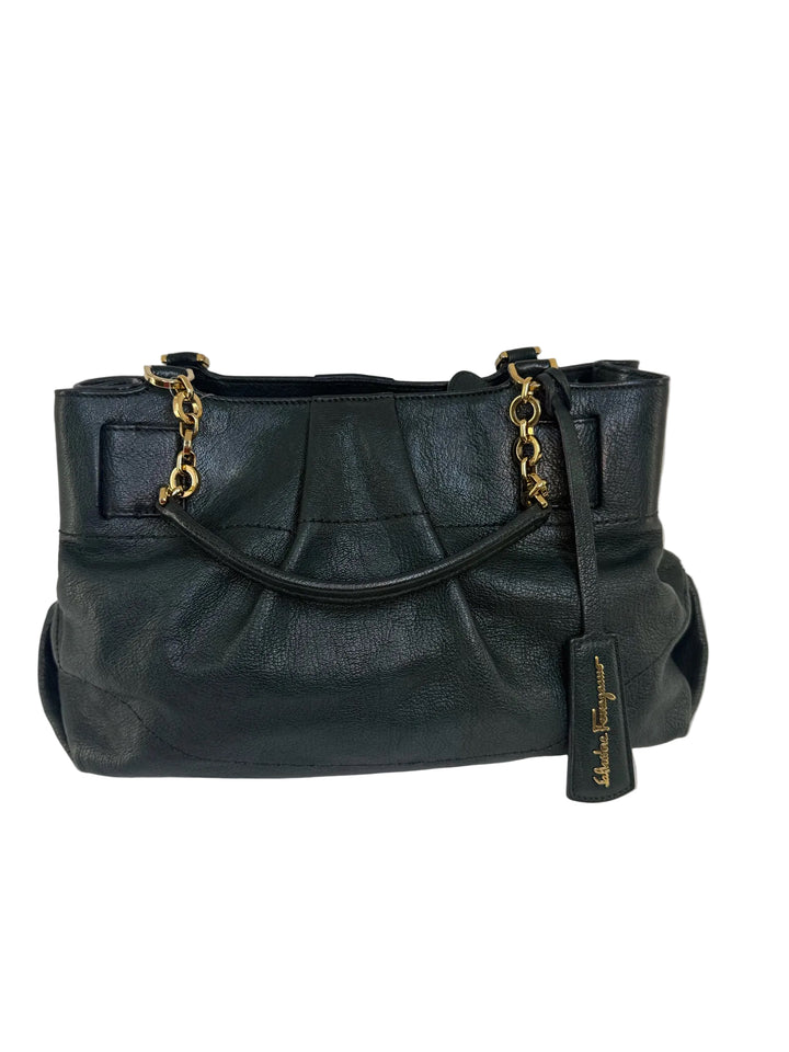 Salvatore Ferragamo Florence Double Handle w Crossbody Strap Designer Bag