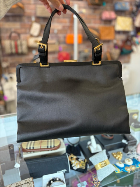Prada Black Satin Hand Bag Vintage