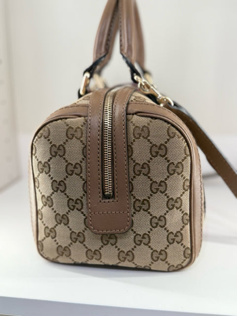 Gucci GG Brown & Pink Boston Bag Designer