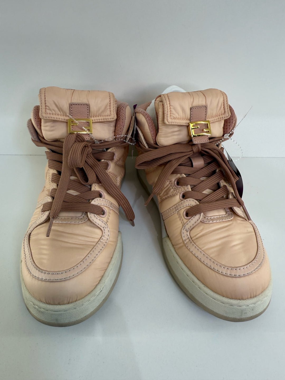 Fendi Nylon HighTop Baguette Pocket Shoes Sz 37