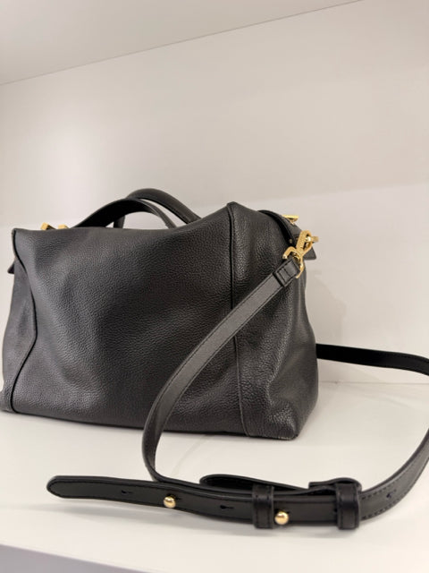 Pre Owned Ted Baker Black Pebbled Leather Tote w/ Strap & Dustbag