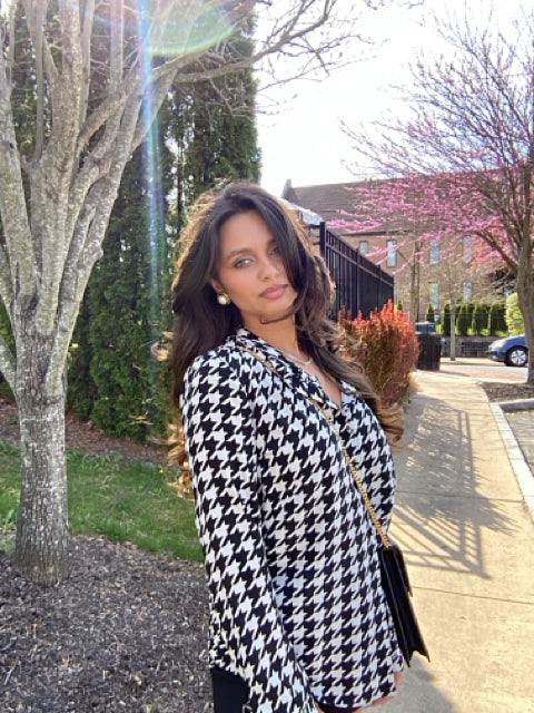 Salvatore Ferragamo Black/White Blouses Shirts Button Up
