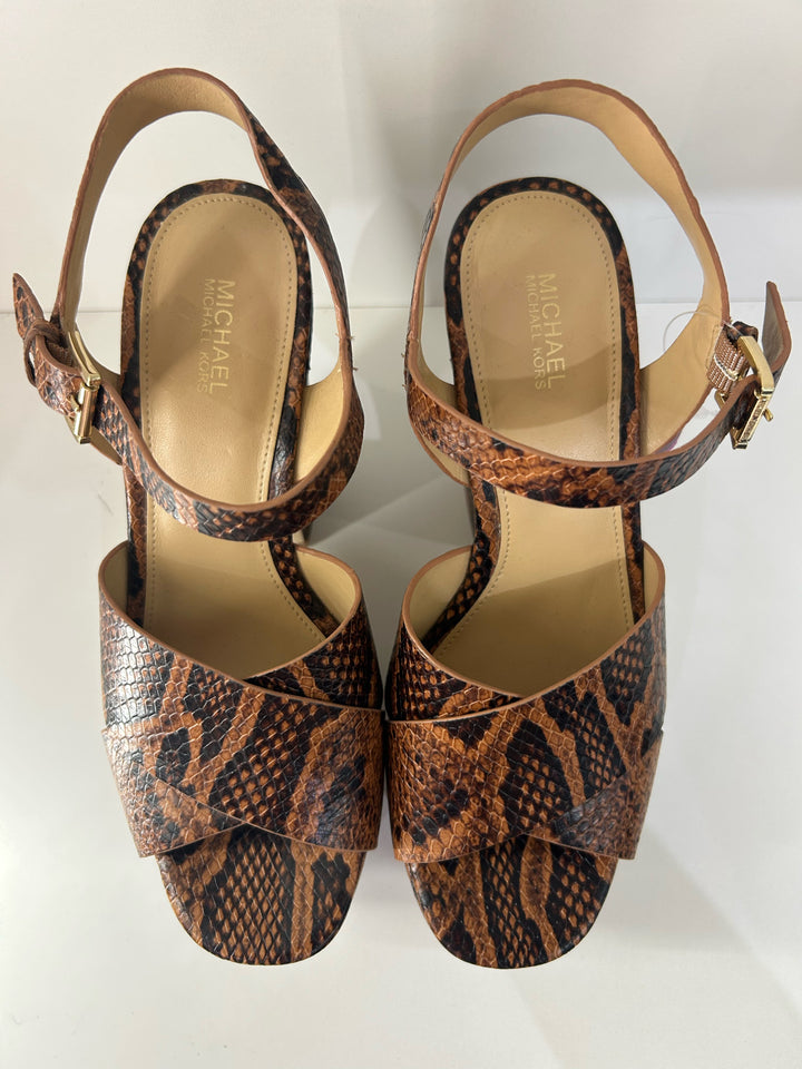 NWT Michael Kors Snake Print Platform Shoes Sz 8