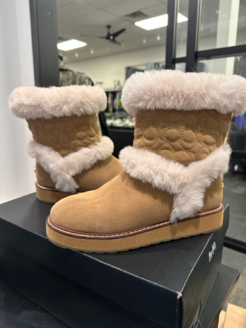 Coach Ankle Boots Sz 6.5 Camel Suede Shoes