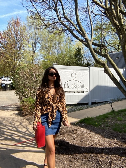 XL L'Agence Leopard Blouse