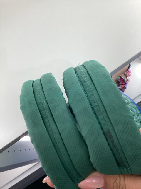 Pre Owned Mz Wallace Nylon Green/Blue X LARGE 2 Strap Quilted Tote Bag