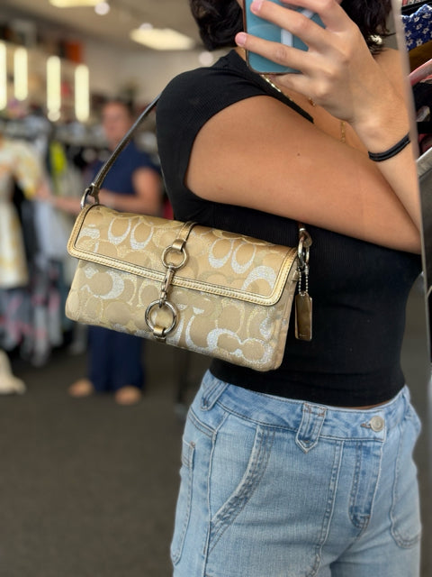 Coach Canvas Gold Handbag