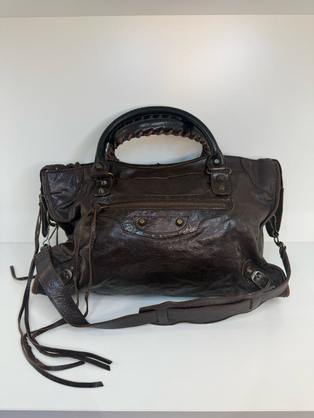 Balenciaga Distressed Leather Classic City with Dustbag Bag