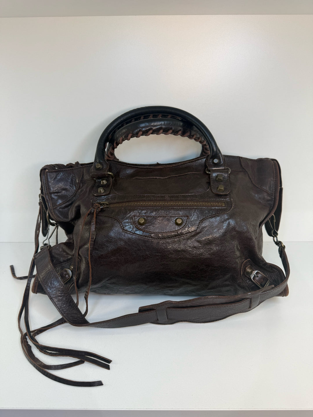 Balenciaga Distressed Leather Classic City with Dustbag Bag
