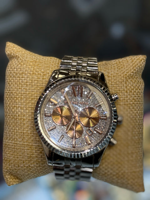 Michael Kors Lexington Stainless Steel MK8515 chrono 45mm crystal/rose goldWristwatch