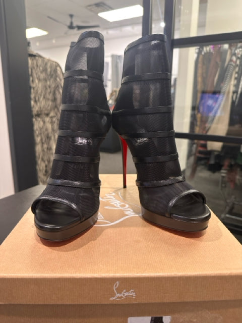 Christian Louboutin Sz 41 NIB DOUX VOILE 120 Mesh Open Toe Boot