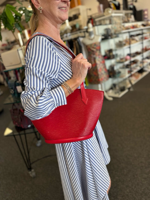 Louis Vuitton Leather Red Saint Jacques PM Bag