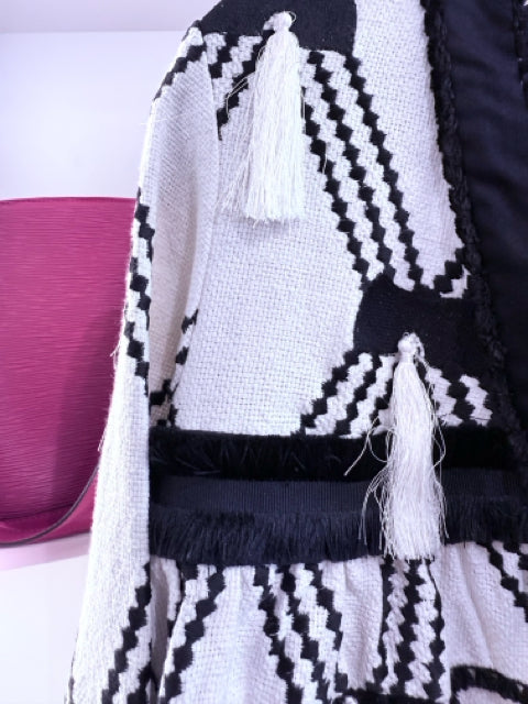 Alexis Sz S Black and White Jacket W/ Tassles
