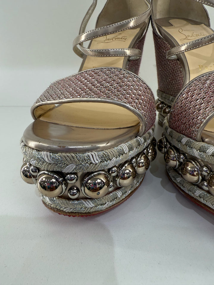 Christian Louboutin Wedge Sandals Sz 40