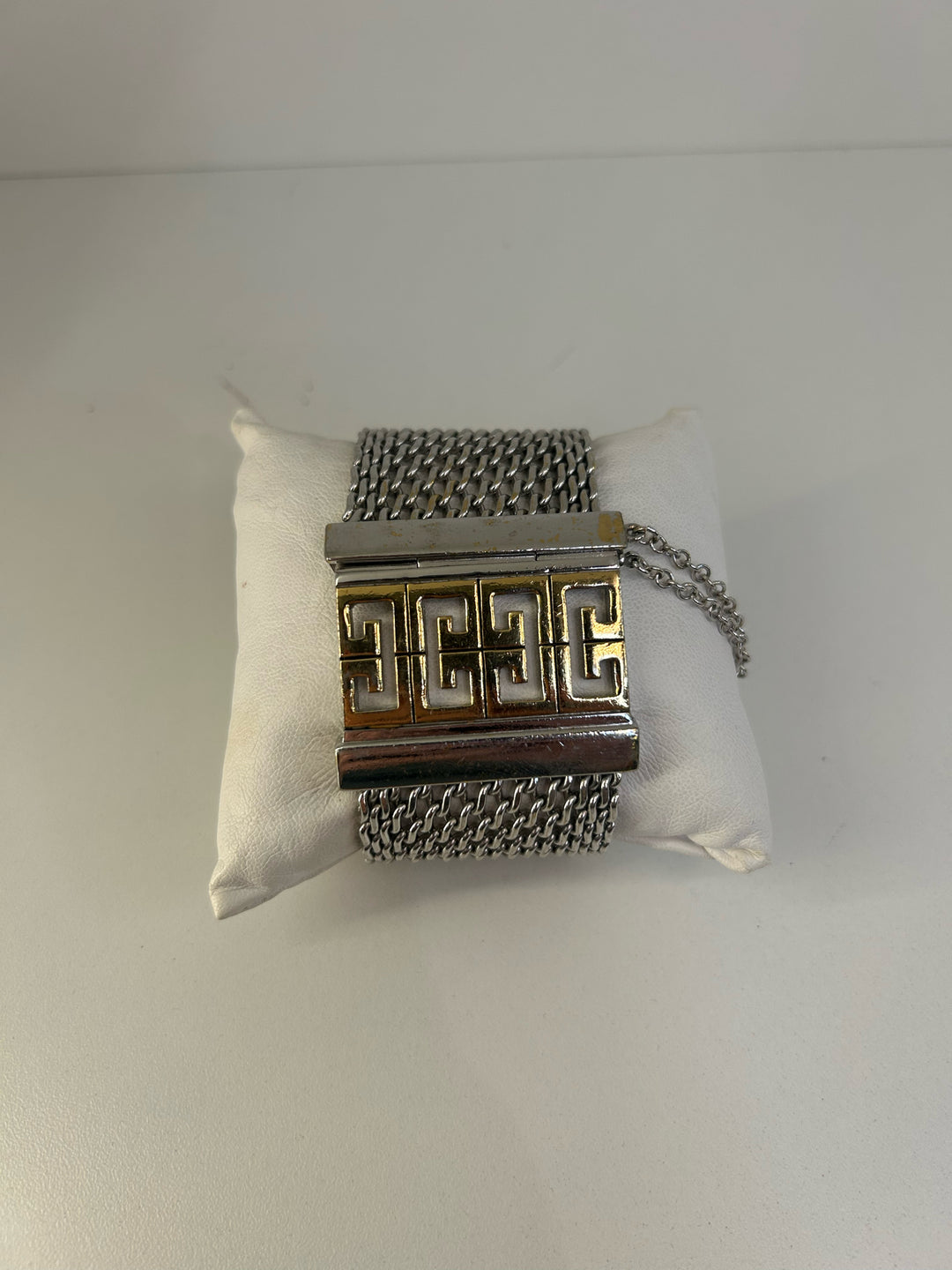 Vintage Givenchy 1.5" Mesh 2 Tone Bracelet