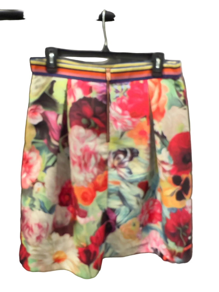 Ted Baker Multi Color Floral Flair Pleated Skirt