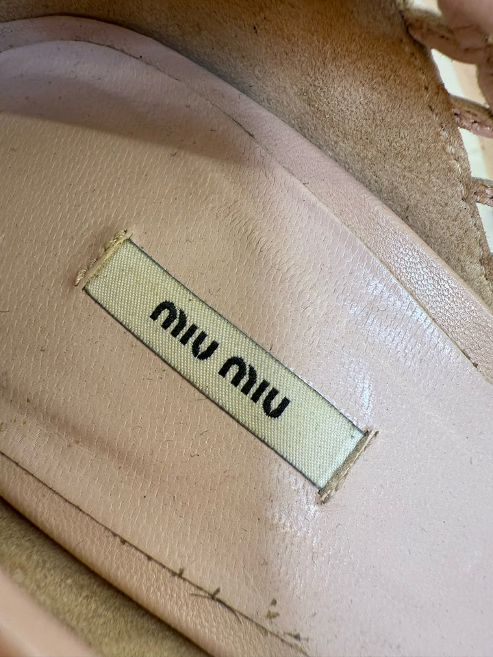 39 Miu Miu Netting Platform Shoes Sz 39