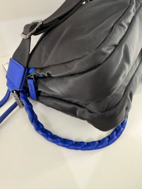 Pre Owned Mz. Wallace Nylon Black w/ Blue Accents Cross Body Bag w/ Dustbag.