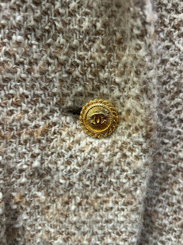 Vintage Chanel Boutique Blazer with Pencil Skirt Size 40/42 - Boucle Tweed, Beige - alternate product view 3