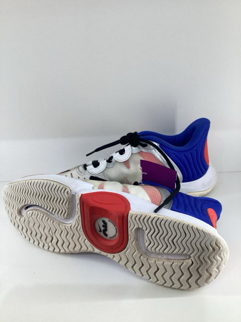 Pre Owned Nike Sz 8.5 Zoom Court White/Blue/Red Sneakers