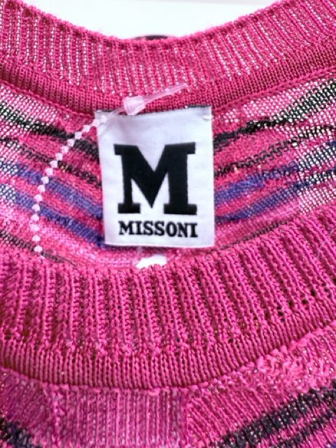 Missoni Sz 2 Sleeveless Chevron Stripes Ribbed Sweater