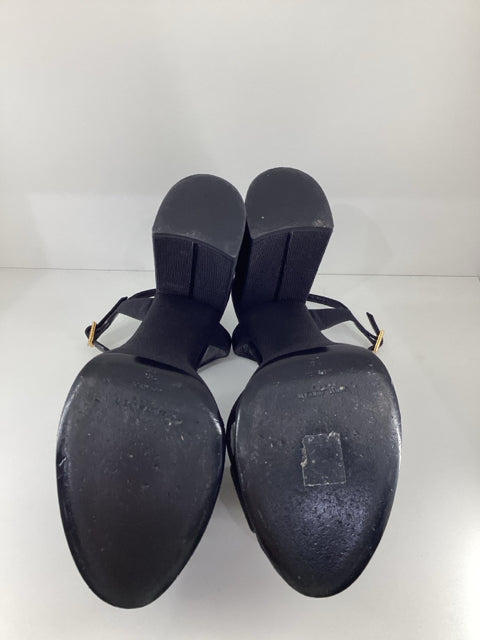 Pre Owned Yves Saint Laurent Sz 39 Grosgrain Bianca Platform Sandal Designer Shoes