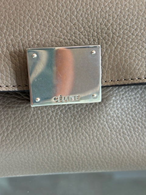Celine Leather Taupe Large Hand Bag