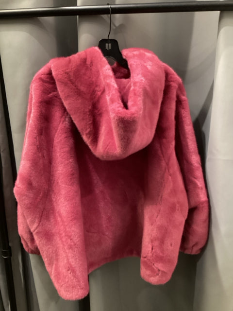 Chic Pink Faux Fur Jacket Coat