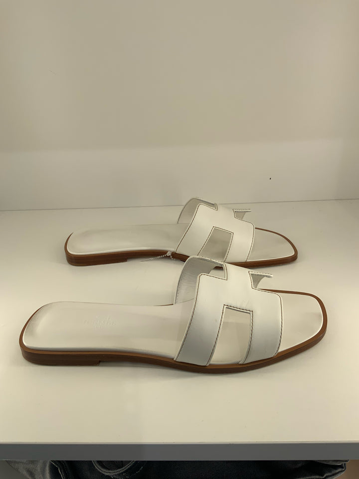 Hermes' Oran" H Slide Shoes Sz 38.5