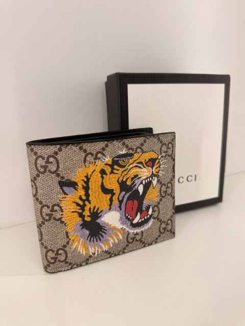 NWT Unisex Gucci w/ Box Monogram w/Tiger Icon Wallet