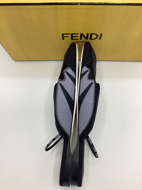 Pre Owned FENDI Sz 36 Ballet Mesh Mules in Box w/ Dust Bag.