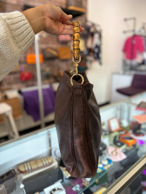 Gucci Bamboo Top Handle Leather Hand Bag Vintage