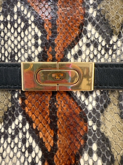 Pre Owned Tory Burch by Lee Radsiwill Snakeskin Satchel Hand Bag W/ Dustbag