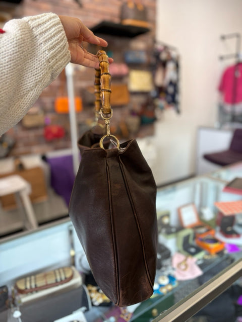 Gucci Bamboo Top Handle Leather Hand Bag Vintage