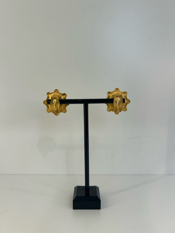 Karl Lagerfeld Clip On Sprocket Earrings