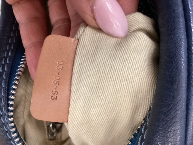 Pre Owned Chloe Paddington Blue Leather Crossbody Designer Bag, No Strap