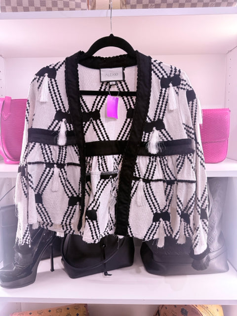 Alexis Sz S Black and White Jacket W/ Tassles