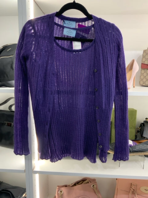 Pre Owend Prada L/S Crew w/ Sweater Cardigan Twin Set Mohair & Nylon  60% if Christos sells start 398for show TWIN SET