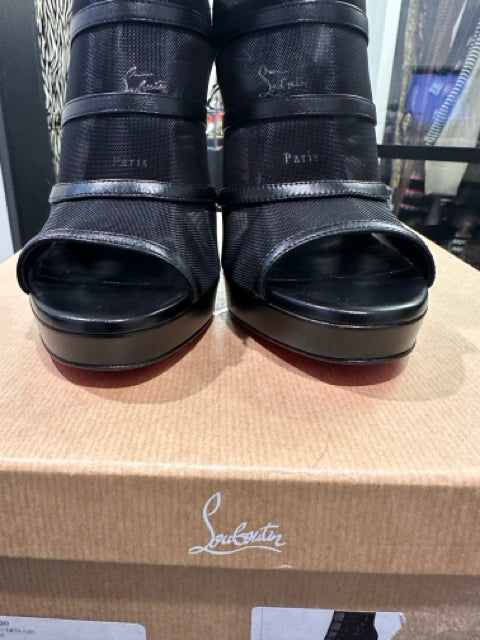 Christian Louboutin Sz 41 NIB DOUX VOILE 120 Mesh Open Toe Boot