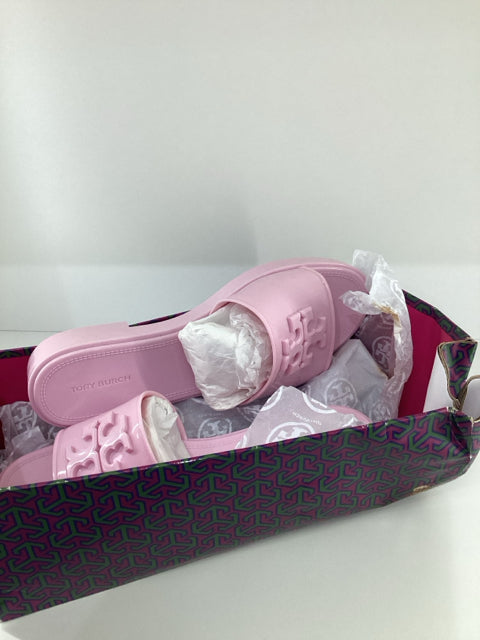NIB Tory Burch Sz 8 ELEANOR Pink Jelly Slide Shoes