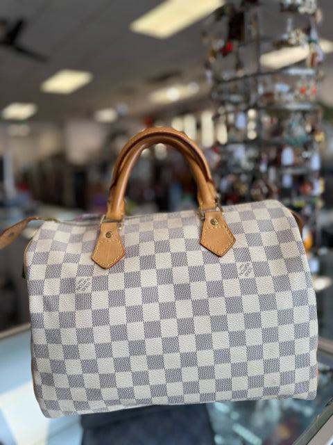 Louis Vuitton Canvas Damier Azure Speedy 30 Bag