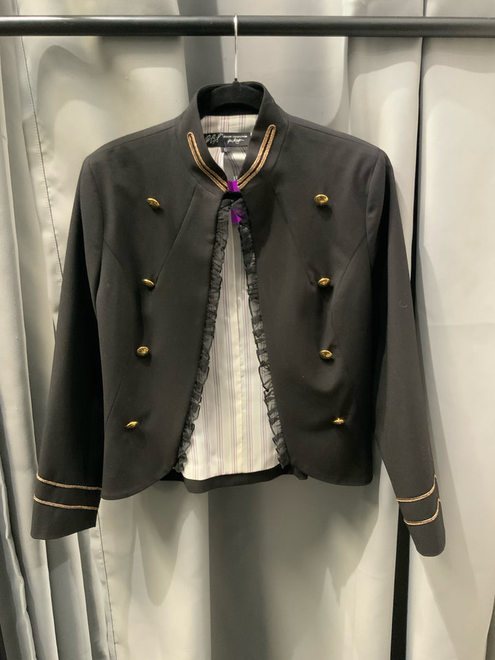 Allen Schwartz Military Style Frill Front Blazer