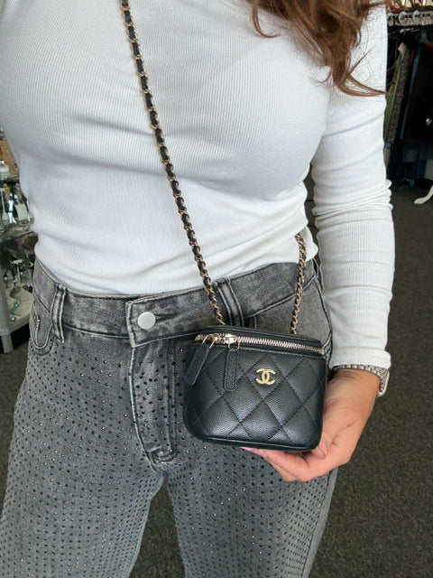 Chanel Black Nano Mini Crossbody Designer Bag