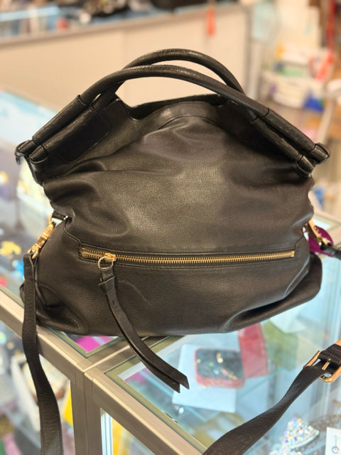 Foley & Corinna Large Black Messenger Tote