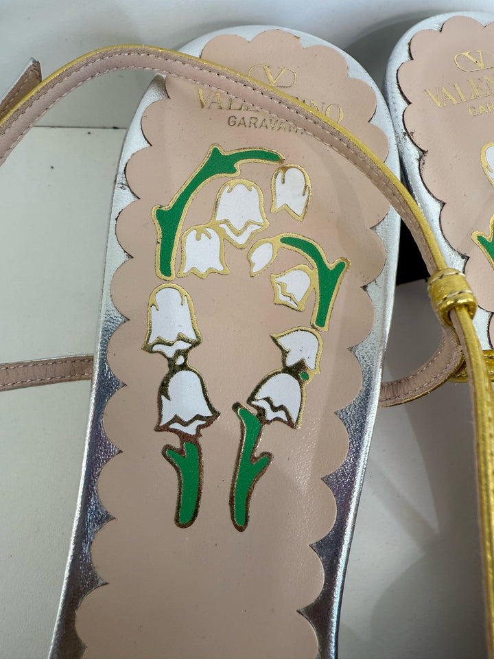 Valentino Bowow Moire Slingback Designer Shoes Size 10.5