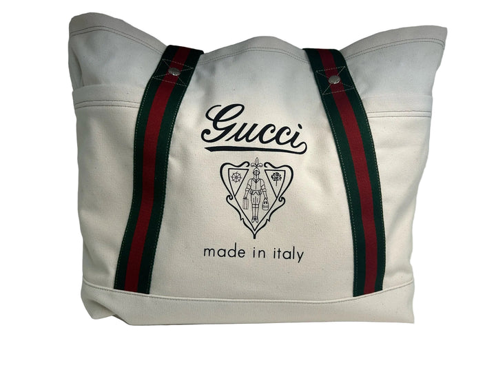 Gucci Moitessier Crest Large Canvas Tot Designer