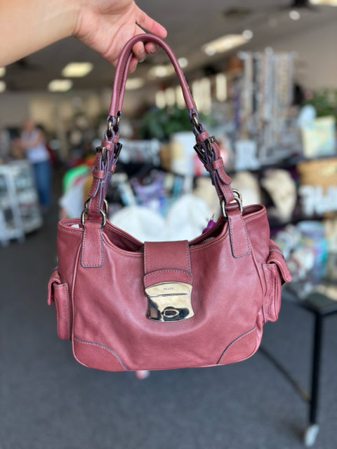 Prada Shoulder Leather Vintage Plum Handbag