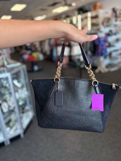 Coach Black Leather Satchel Hand Bags